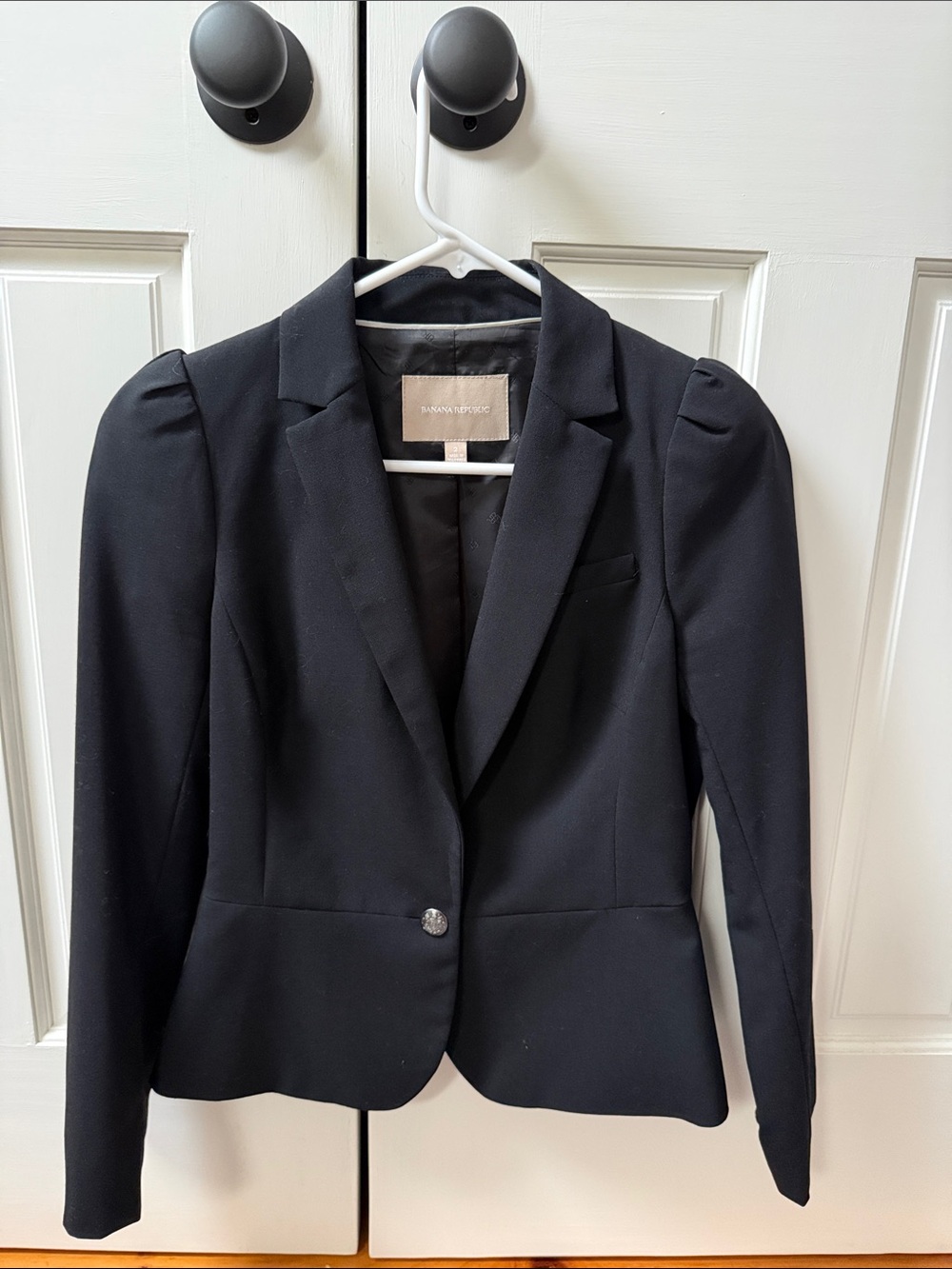 Banana Republic Black Single-Button Tailored Blazer